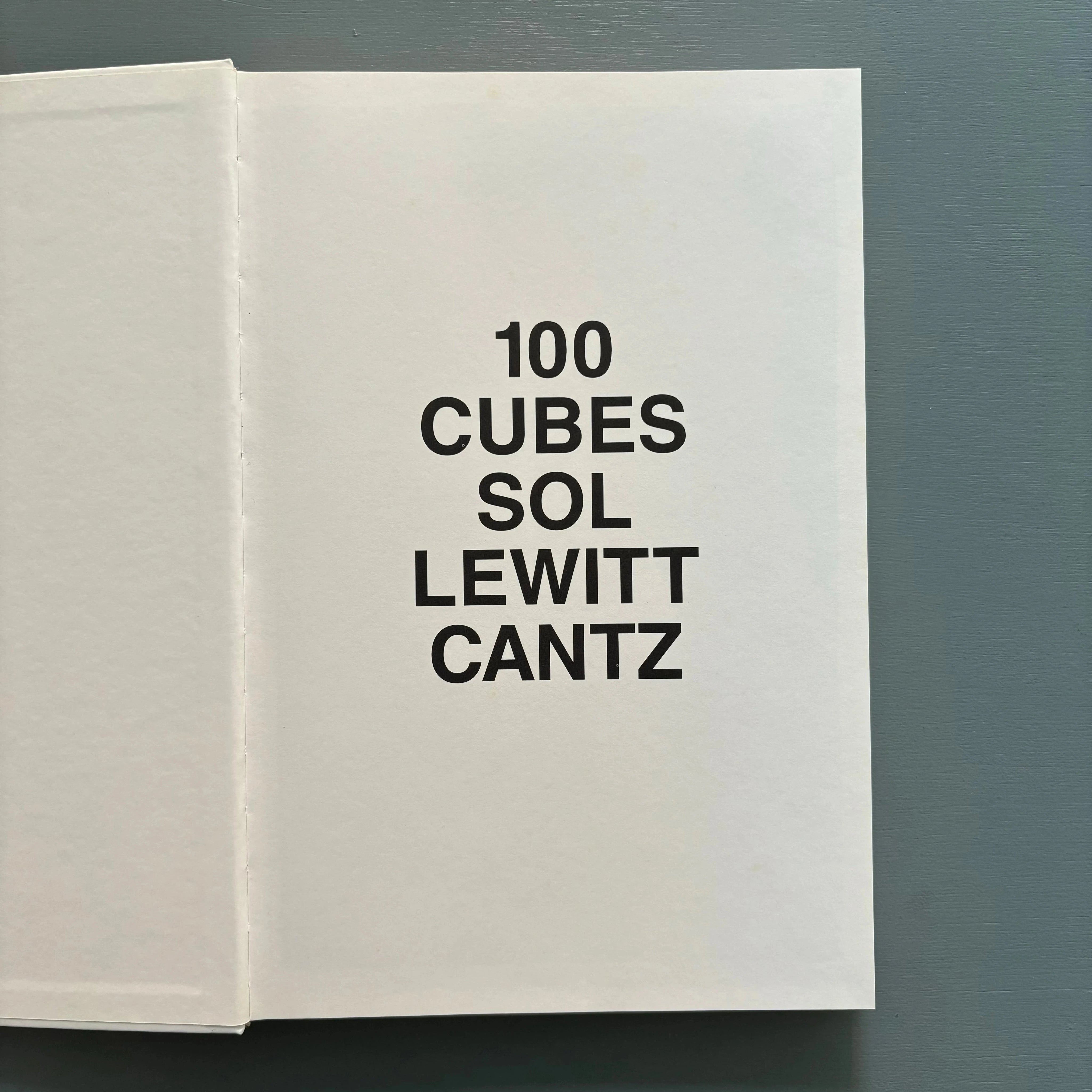 希少本 Sol LeWitt / A CUBE, 1990 Sol Lewitt - 100 Cubes - Cantz 1996 - Saint-Martin Bookshop