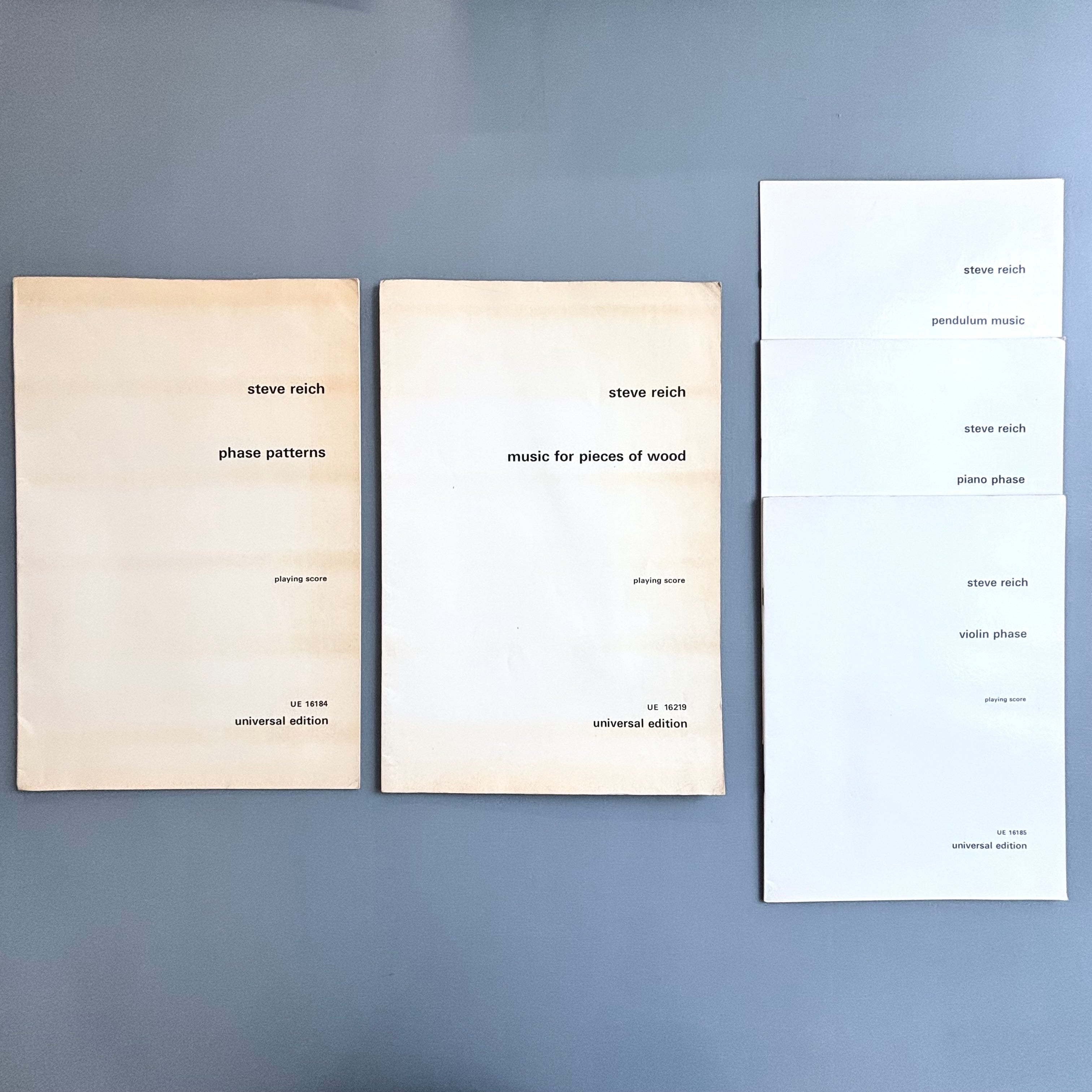 Steve Reich - Set of 5 playing score - Universal Edition 1979-1980