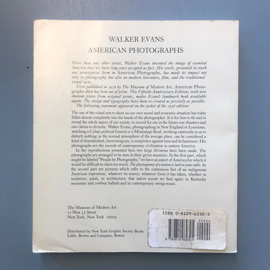 Walker Evans - American photographs - Museum of Modern Art NY 1988 Saint-Martin Bookshop