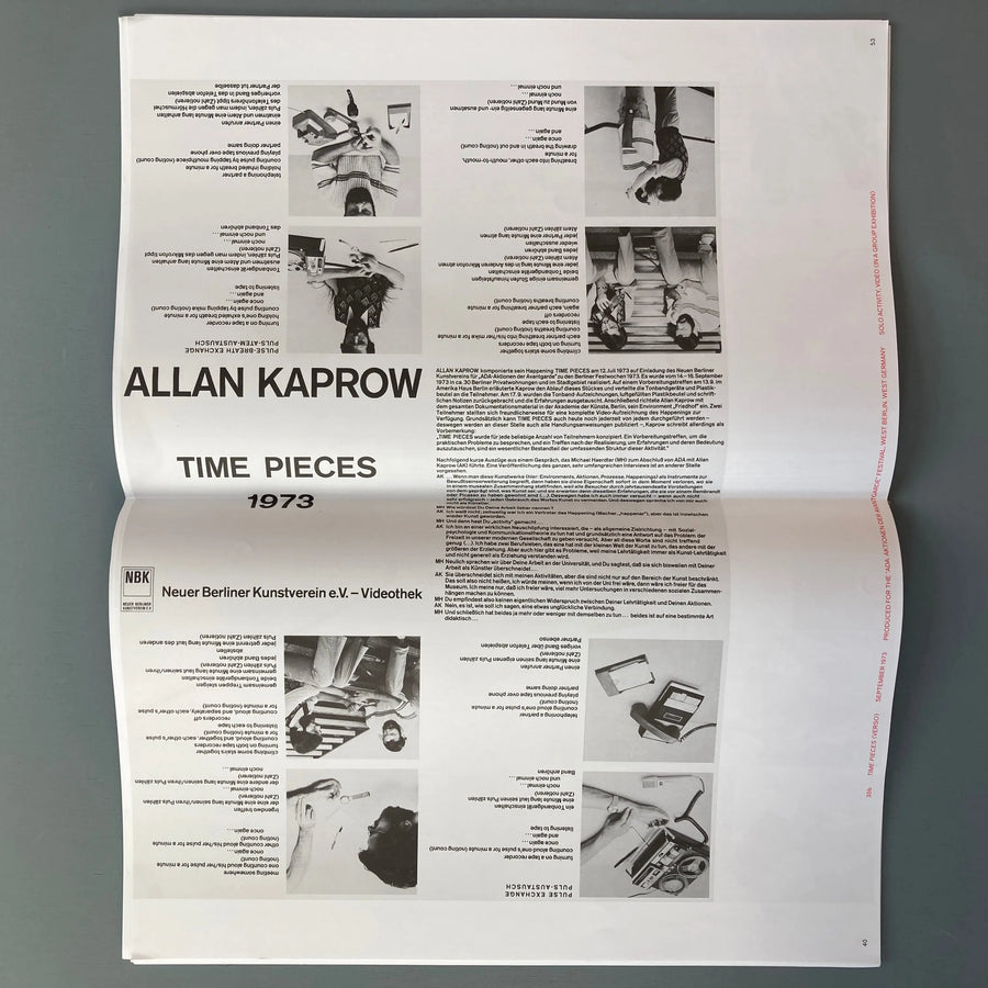 Allan Kaprow - Posters - Koenig Books 2014 Saint-Martin Bookshop