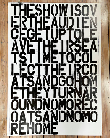 Christopher Wool & Felix Gonzalez-Torres, Untitled (The Show Is Over), Poster 1993 Saint-Martin Bookshop