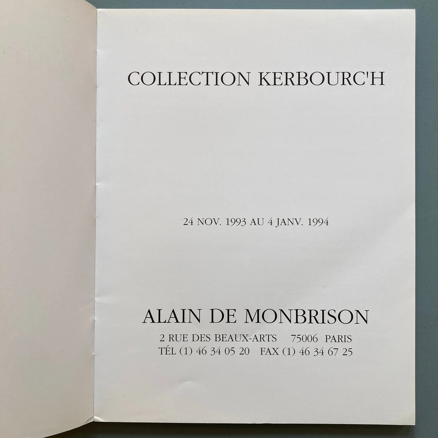 Collection KerbourcH - Alain de Monbrison 1993 Saint-Martin Bookshop