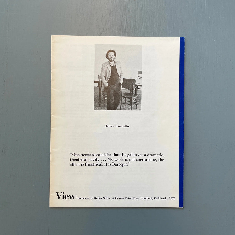 Jannis Kounellis, Interview by Robin White - View 1979 Saint-Martin Bookshop