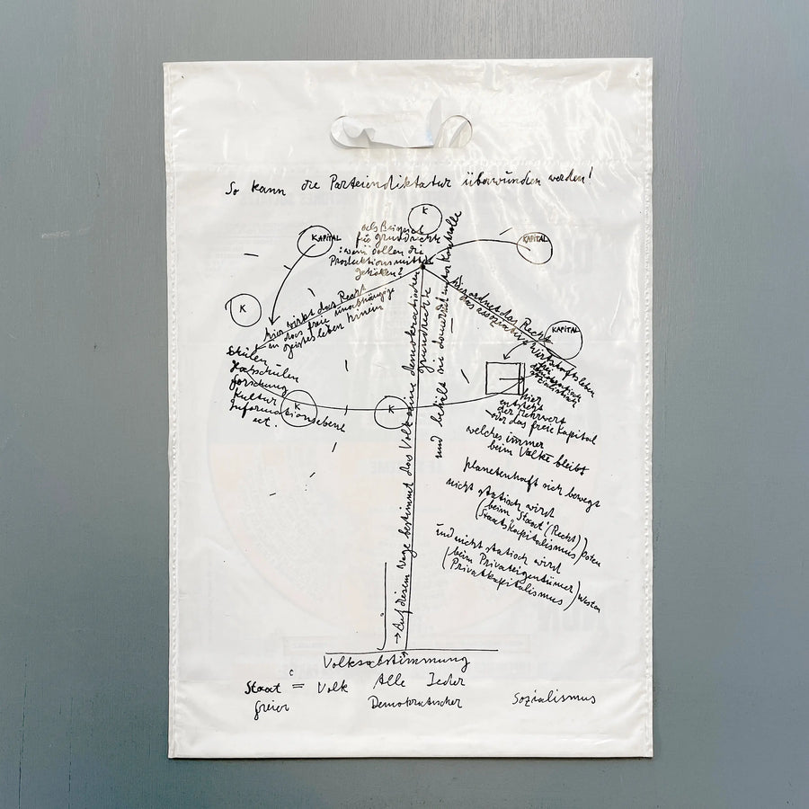 Joseph Beuys - Une comparaison entre deux structures sociales, plastic bag- 1975 Saint-Martin Bookshop