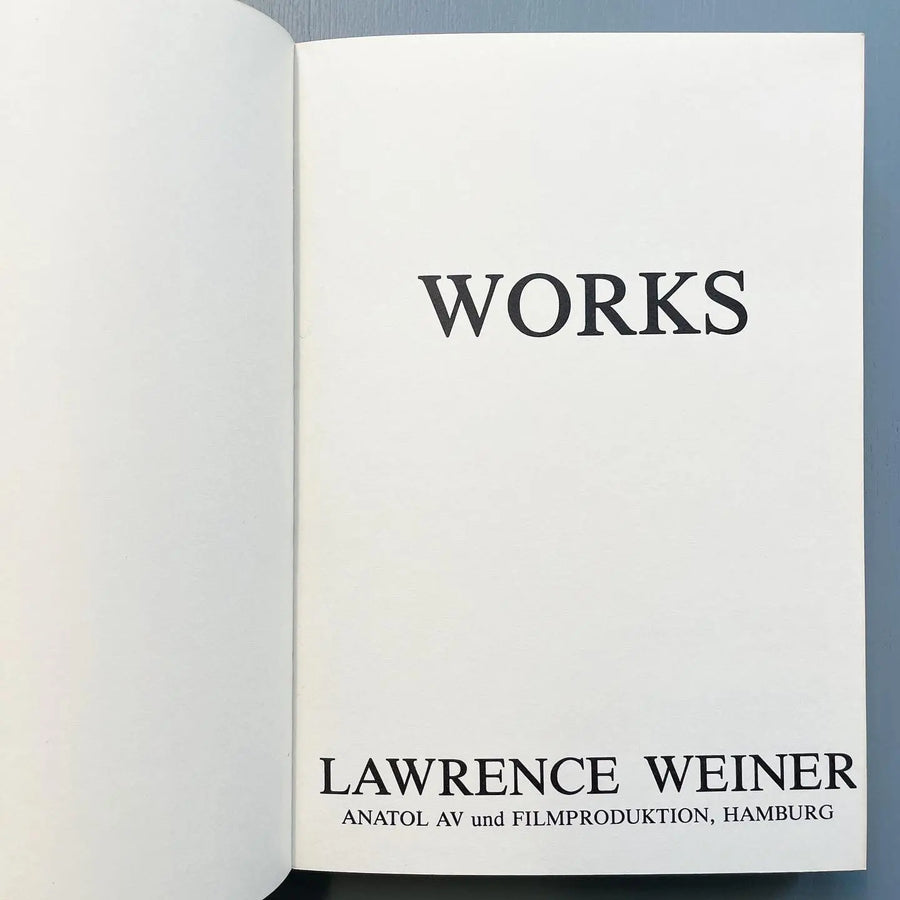Lawrence Weiner - Works - Anatole AV Und Filmproduktion 1977 Saint-Martin Bookshop