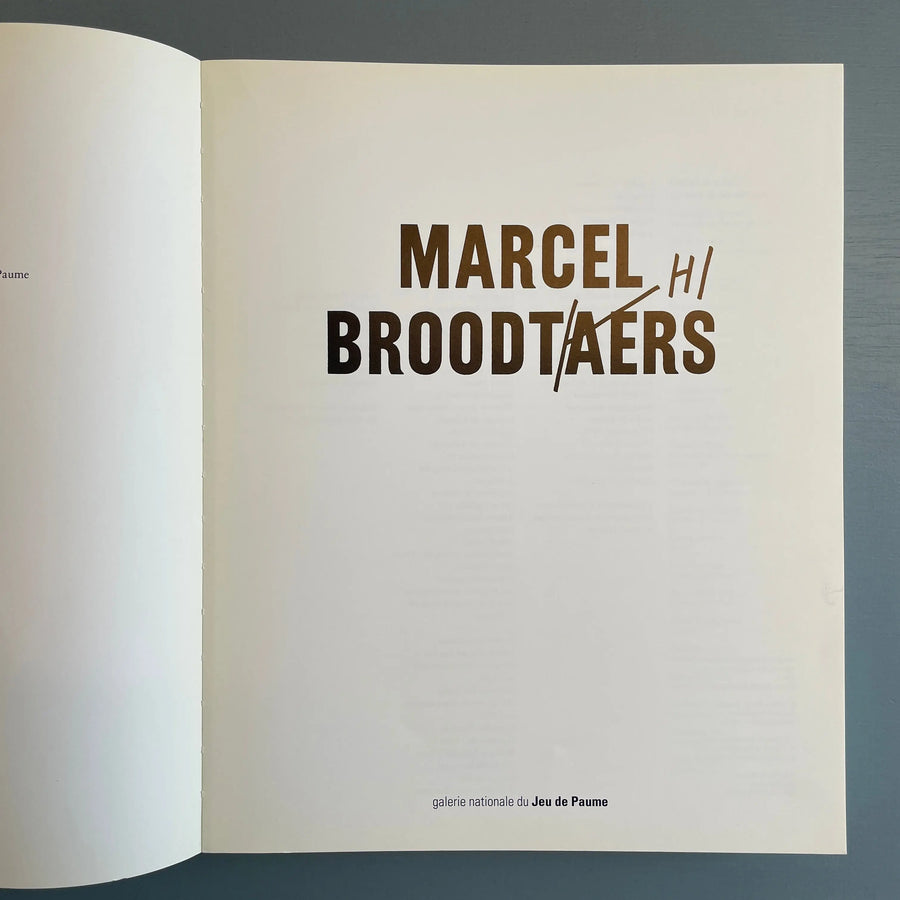 Marcel Broodthaers - Jeu de Paume / RMN 1991 Saint-Martin Bookshop