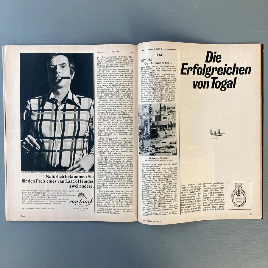 Marcel Broodthaers, van Laack AD - Ehe vor der Ehe - Der Spiegel 1971 Saint-Martin Bookshop