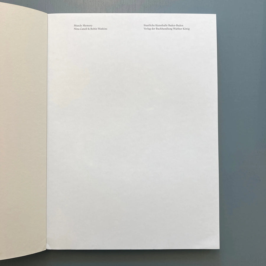Nina Canell and Robin Watkins - Muscle Memory - Staatliche Kunsthalle Baden-Baden 2019 Saint-Martin Bookshop