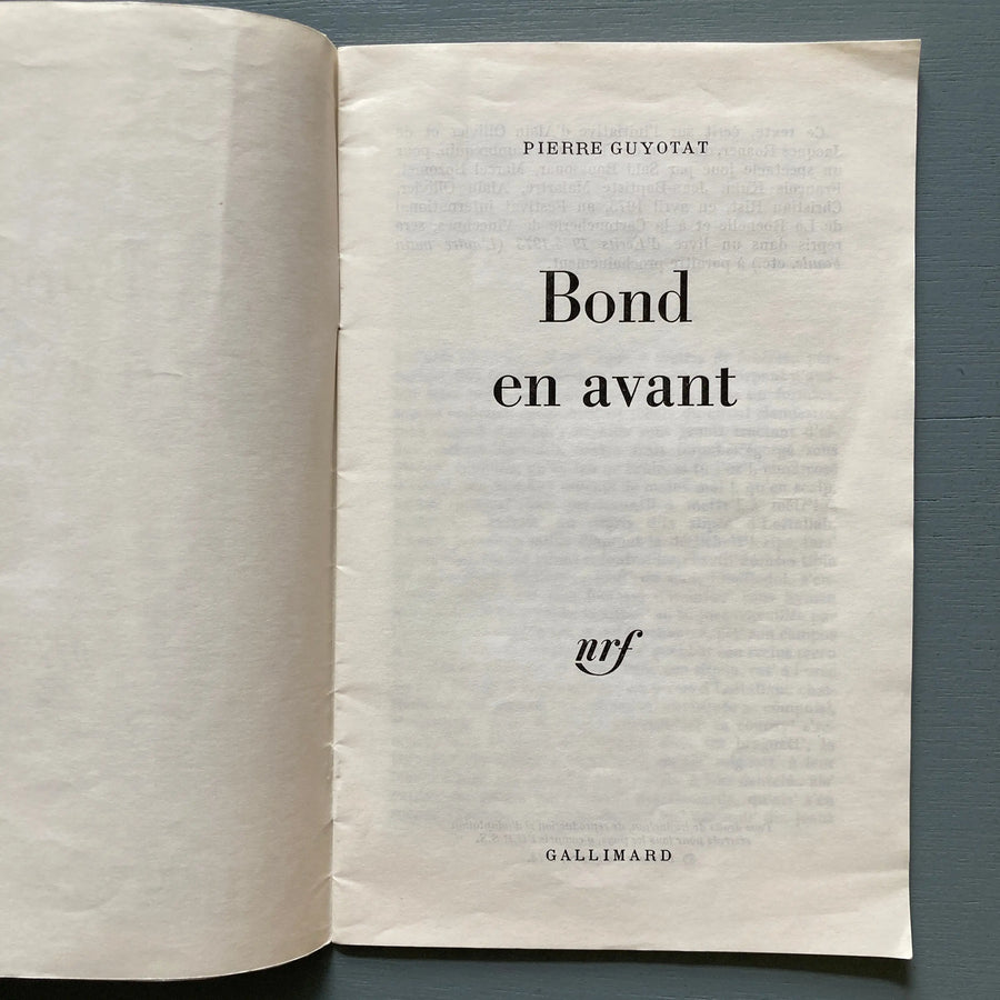 Pierre Guyotat - Bond en avant - Gallimard 1973 Saint-Martin Bookshop