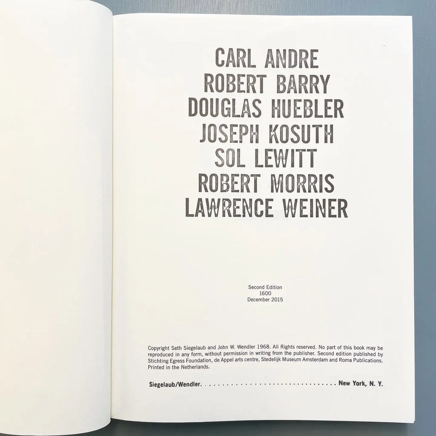 Seth Siegelaub & John W. Wendler -  The Xerox Book - 2nd edition Roma Publications 2015 Saint-Martin Bookshop