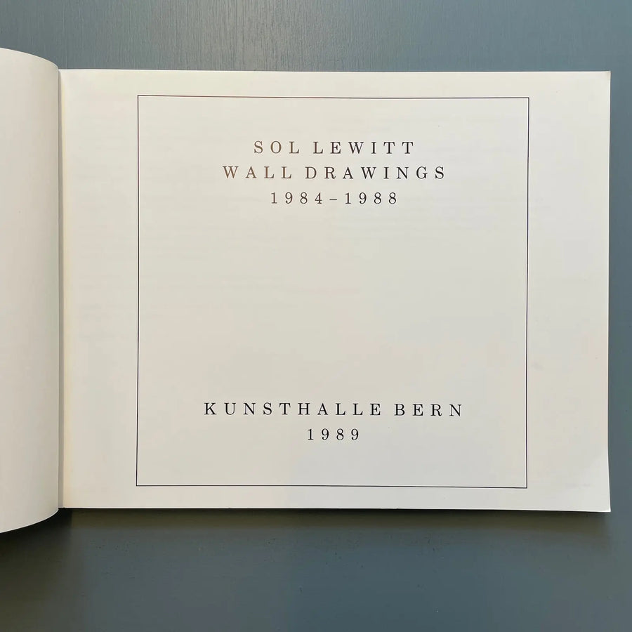Sol Lewitt - Wall Drawings 1984-1988 - Kunsthalle Bern 1989 Saint-Martin Bookshop