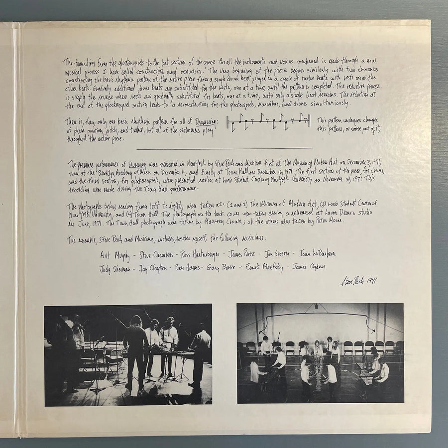 Steve Reich - Drumming - John Gibson + Multiples US 1971 Saint-Martin Bookshop