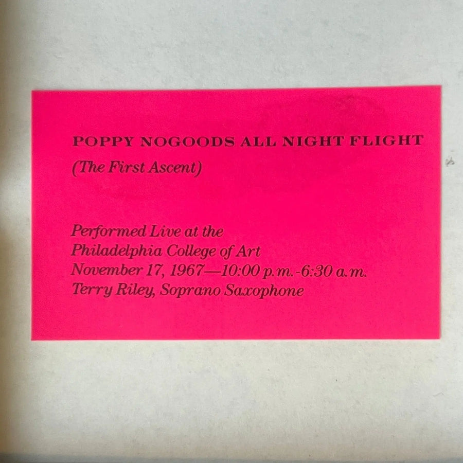 Terry Riley - Poppy Nogoods All Night Flight (The First Ascent) - S.M.S. Issue 3 1988 Saint-Martin Bookshop