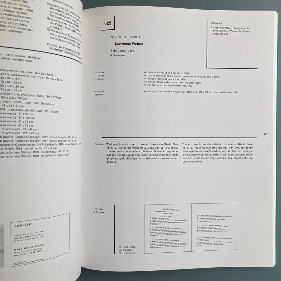 Wide White Space 1966-1976 - Palais des Beaux-arts Bruxelles/Richter 1994 Saint-Martin Bookshop